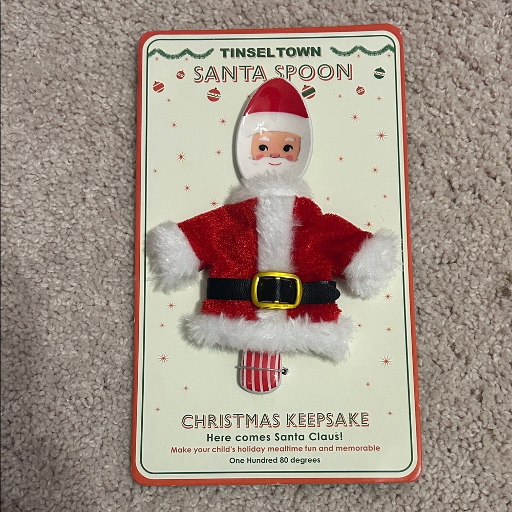 Tinseltown Santa spoon Christmas keepsake from one hundred 80 degrees brand new